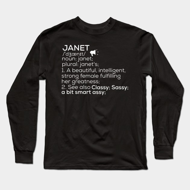 Janet Name Definition Janet Female Name Long Sleeve T-Shirt by TeeLogic